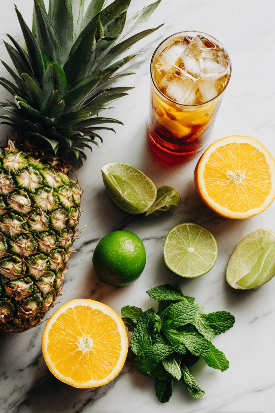 Ingredients for Tropical Sunrise Mocktail