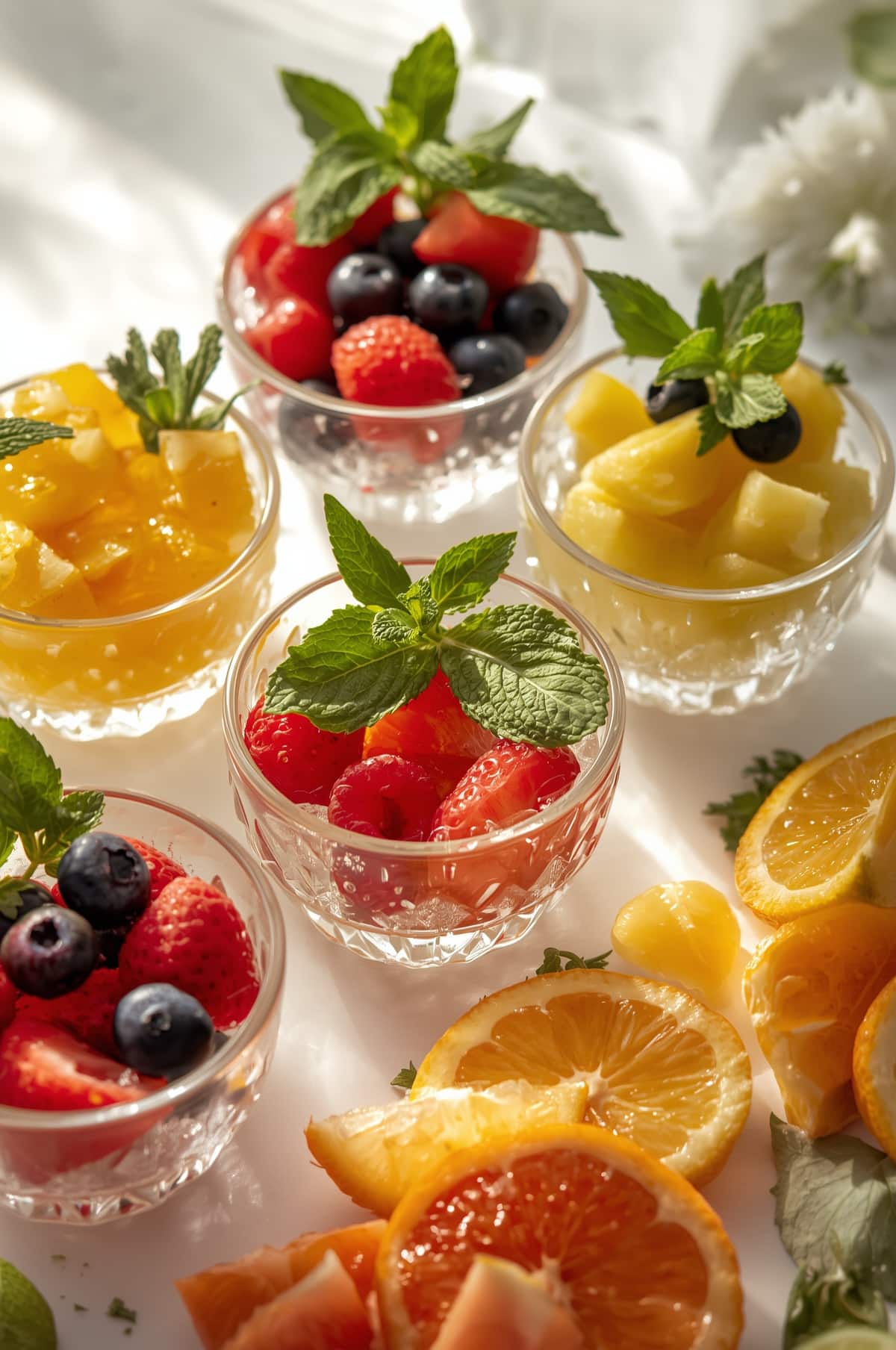 adding fresh herbs to a mocktail