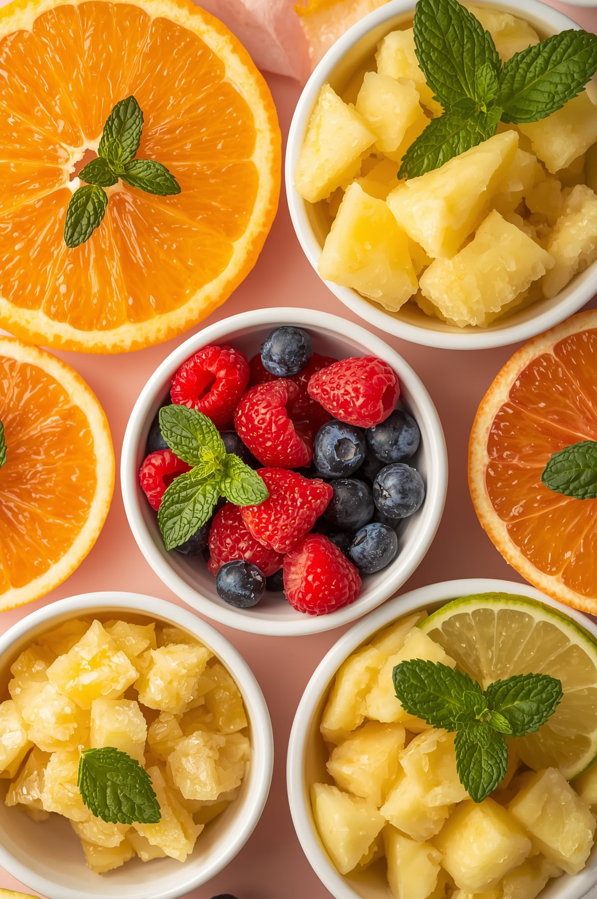 fruit and herb mocktail garnishes