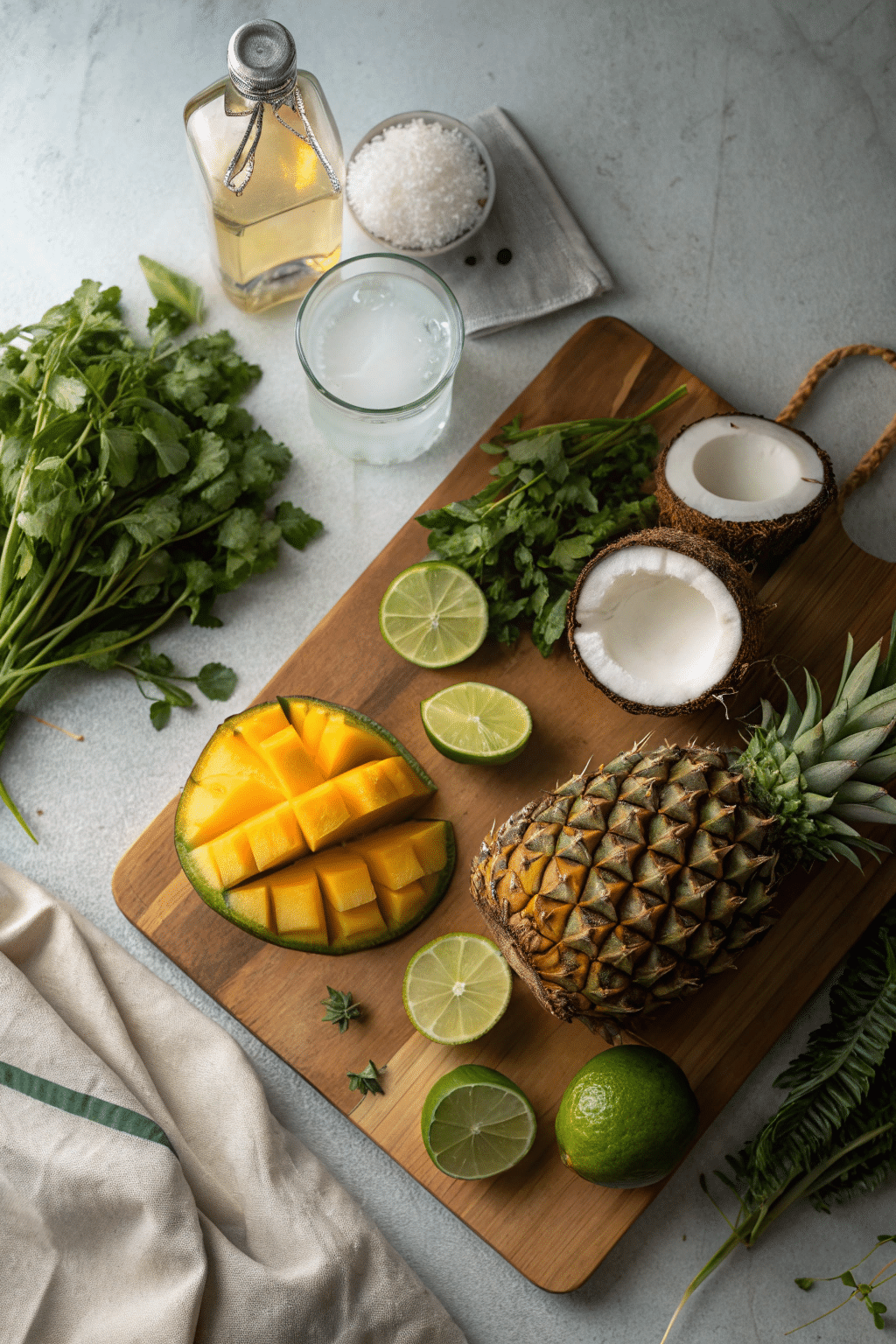  tropical fruits and herbs for low-sugar mocktail