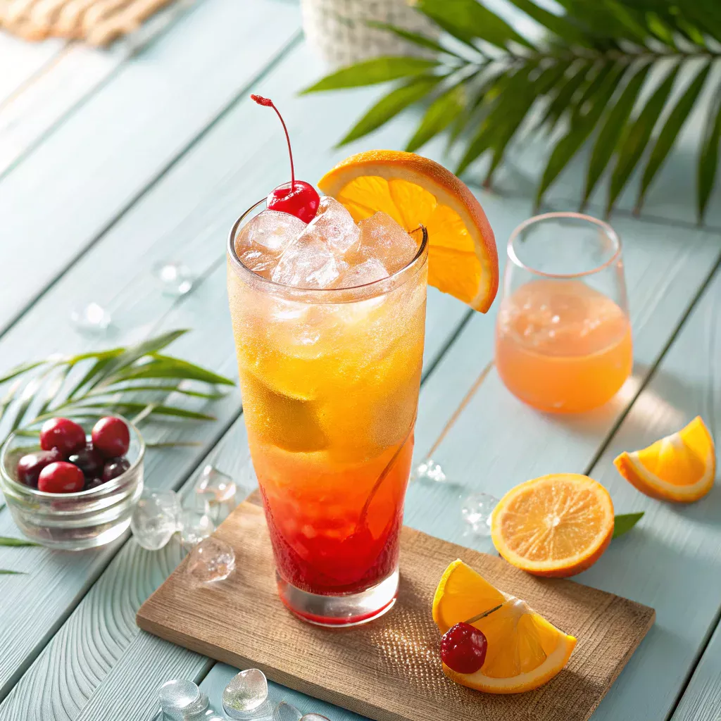 tropical sunrise mocktail