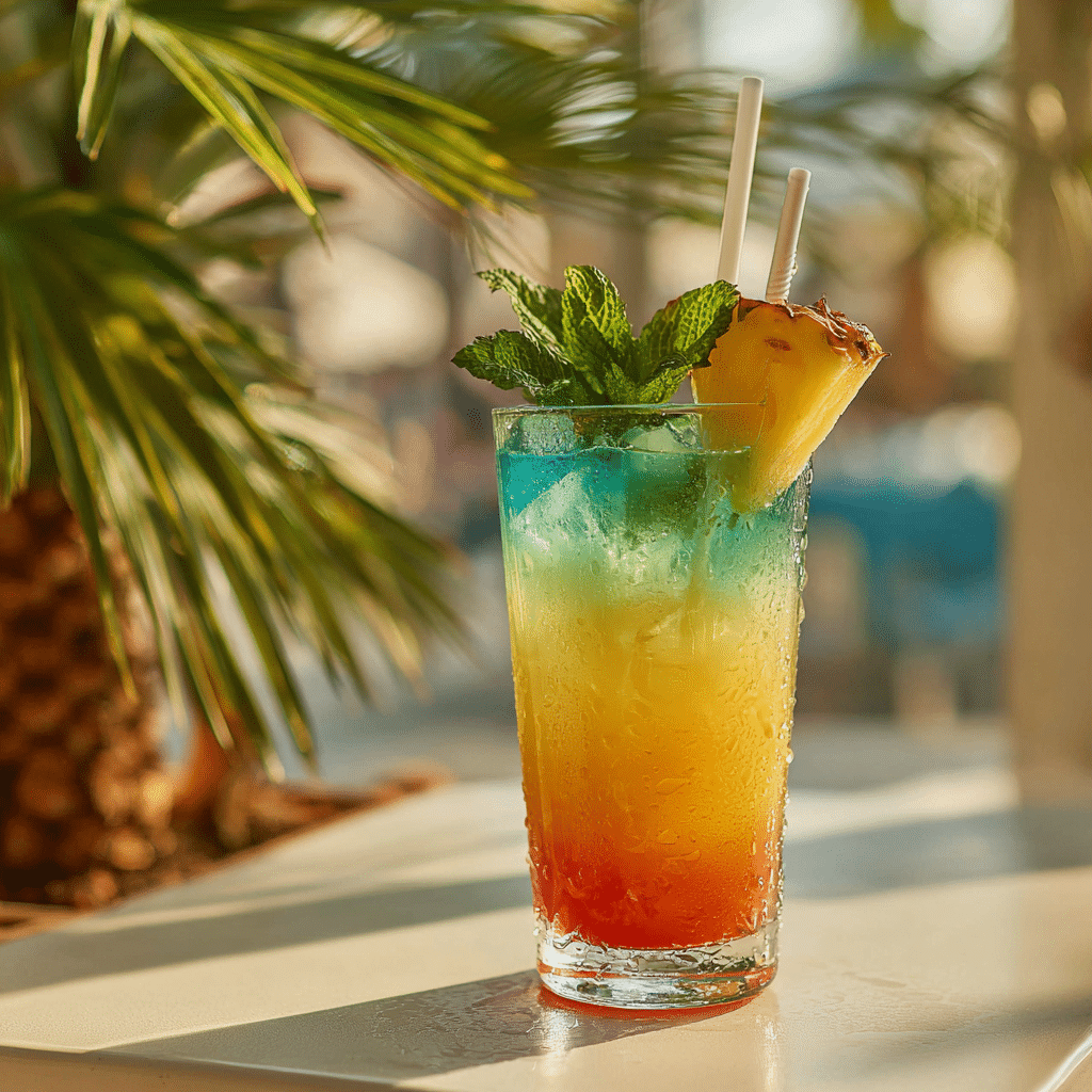 tropical mocktail recipes glass with pineapple and mint