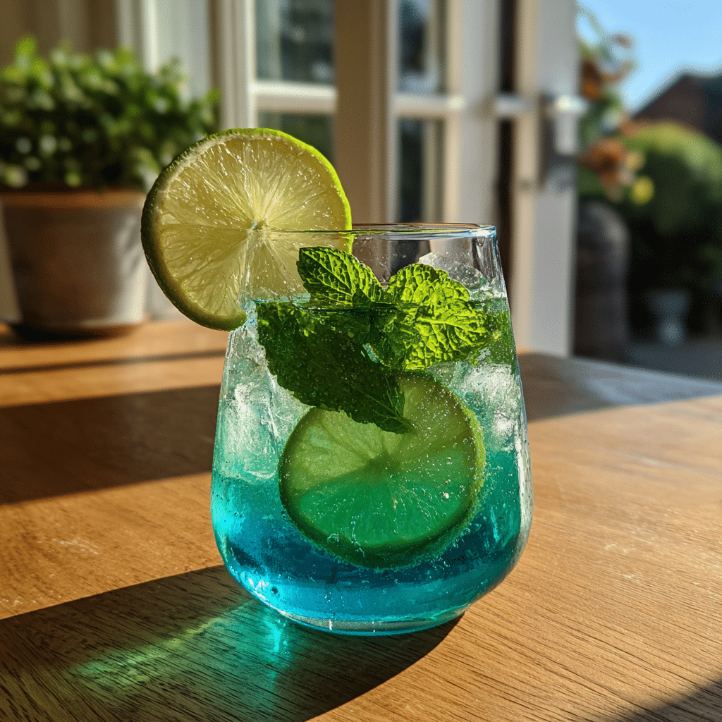 healthy & low-sugar tropical mocktail in glass with mint