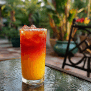 tropical sunrise mocktail