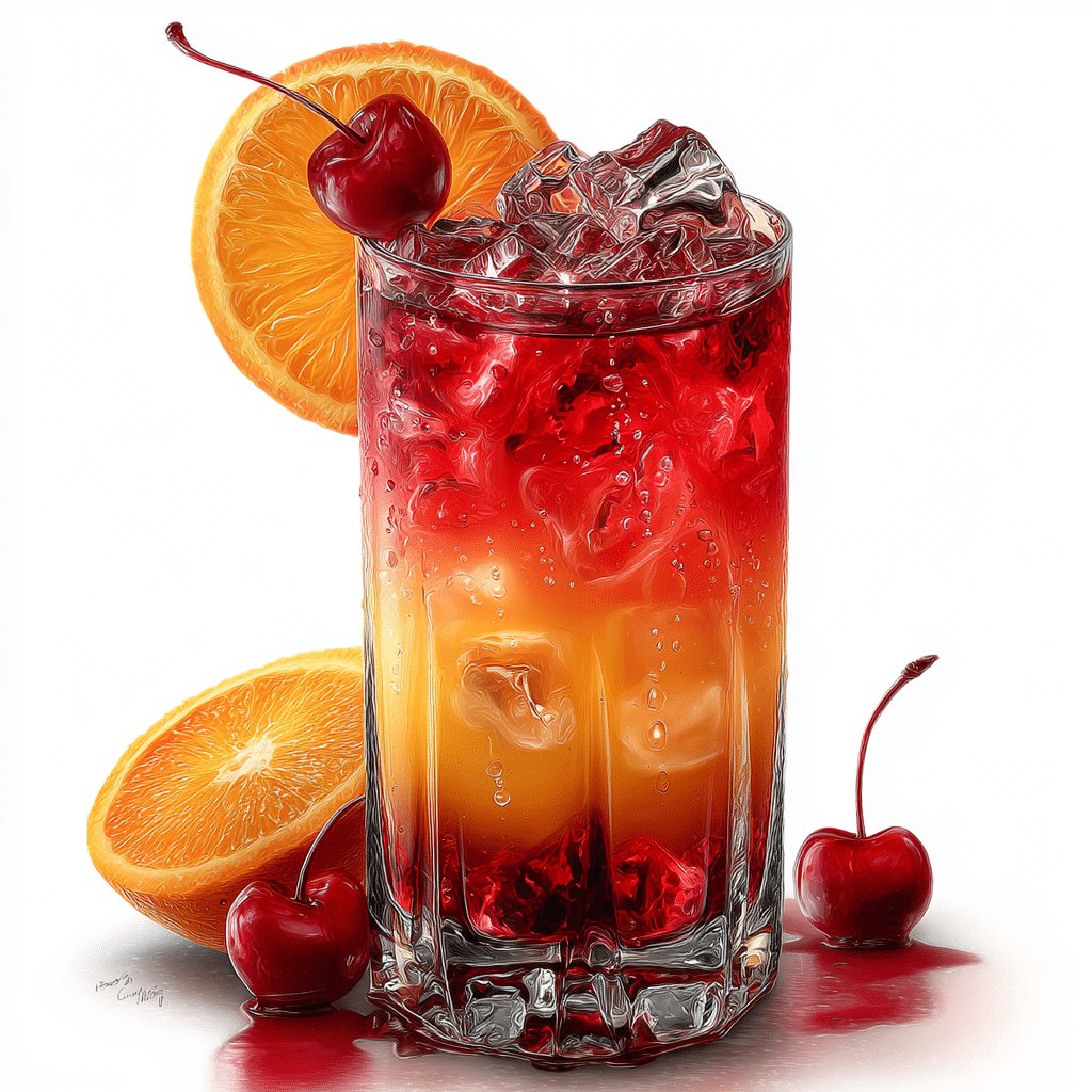 Sunrise Mocktail with Orange Juice and Grenadine