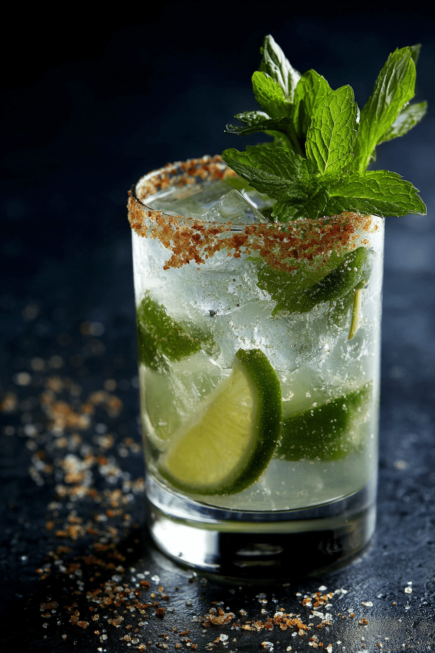 Classic mojito garnish ideas sugared rim