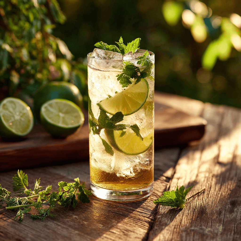 Vegan mojito mocktail with mint and lime