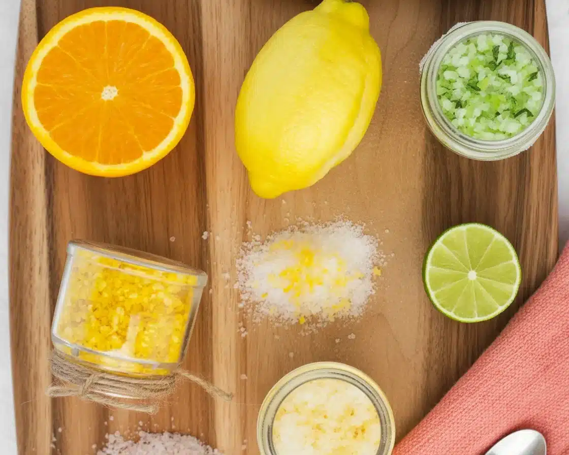 Citrus salt made with lemon, lime, and orange zest for cooking and cocktails.