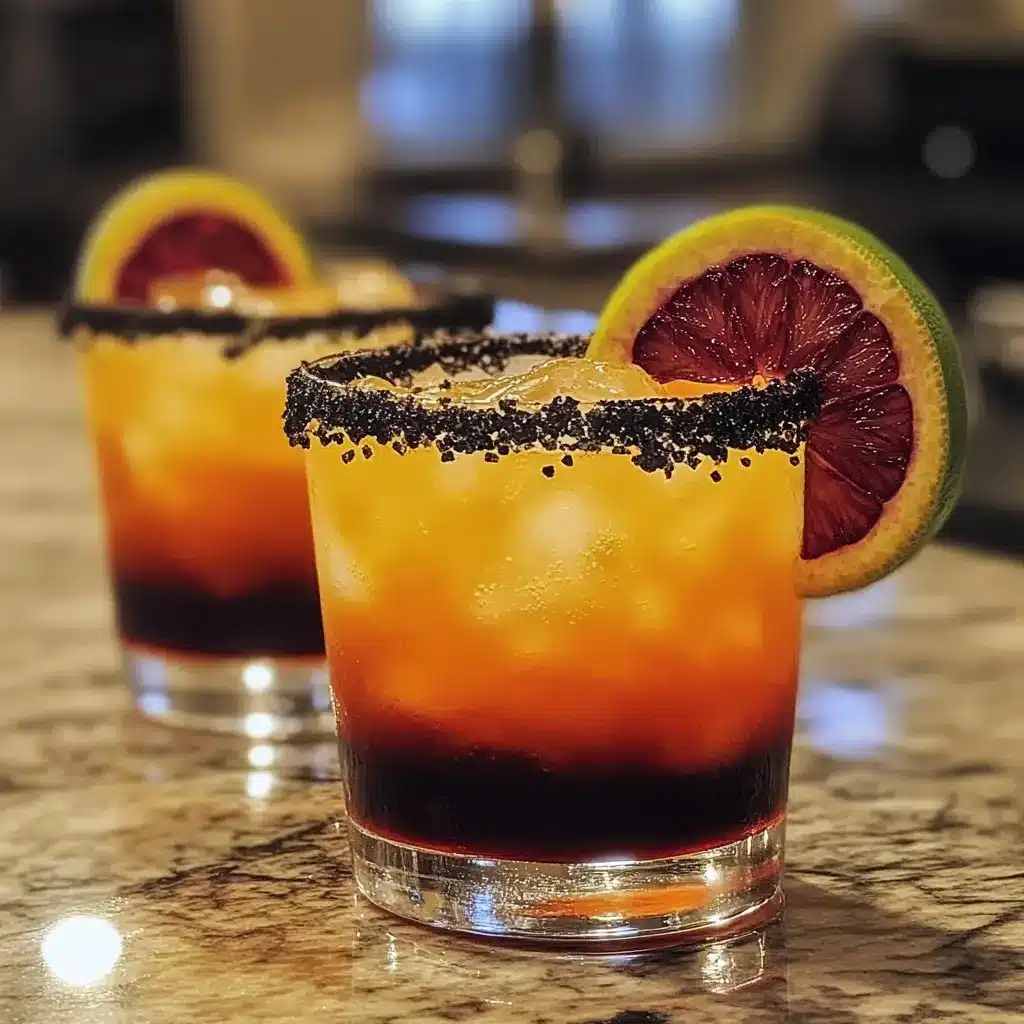 Festive Halloween Margaritas in spooky glasses for a Halloween party