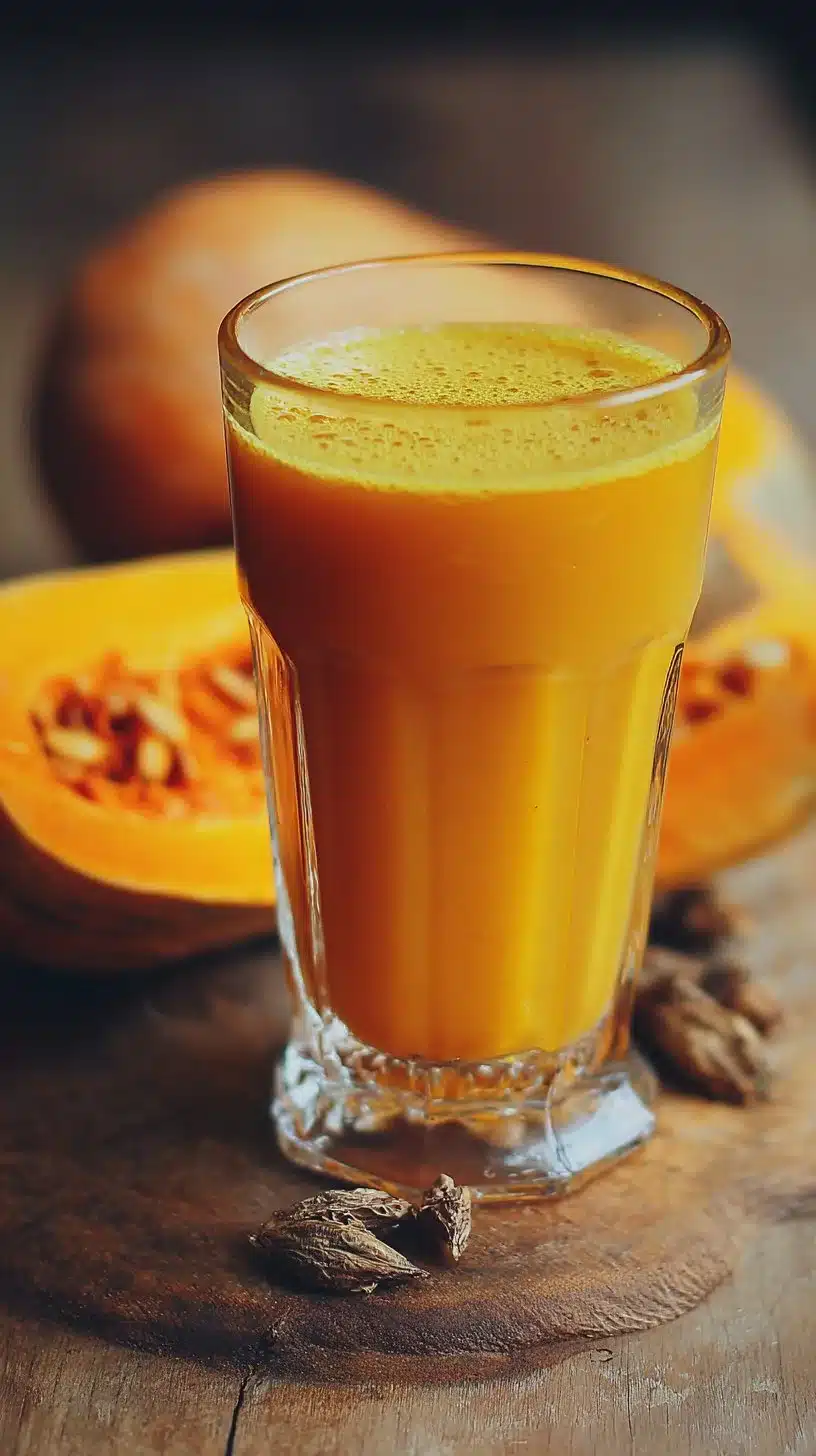 Autumn detox juice made with seasonal fruits and vegetables for health.