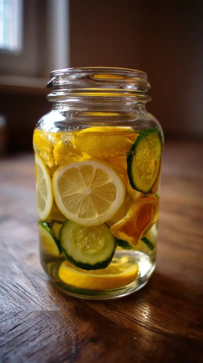 Refreshing Flat Tummy Water in a glass with mint and lemon for detox benefits.