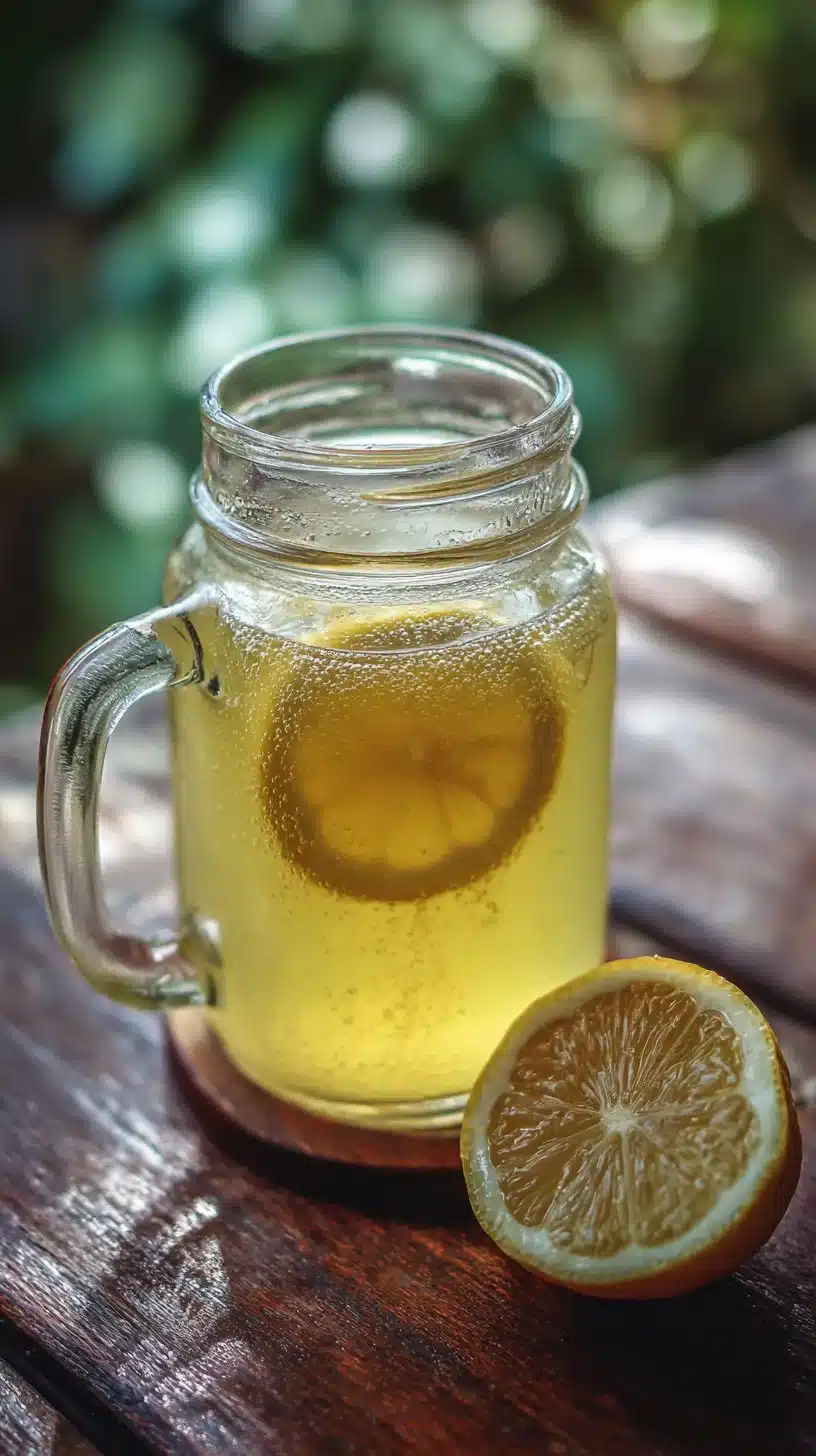 Refreshing homemade electrolyte drink with natural ingredients for hydration.