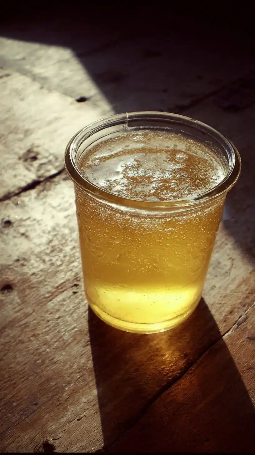 Homemade energy drink with natural ingredients in a glass