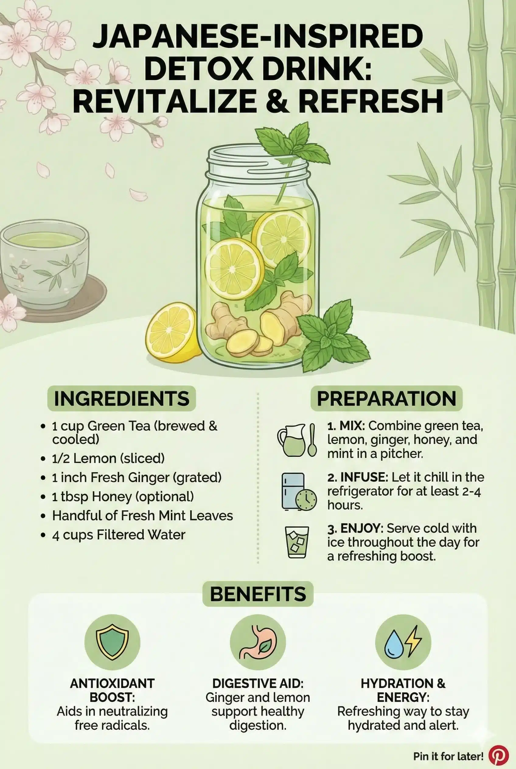 Japanese detox drink made with natural ingredients for cleansing and wellness.