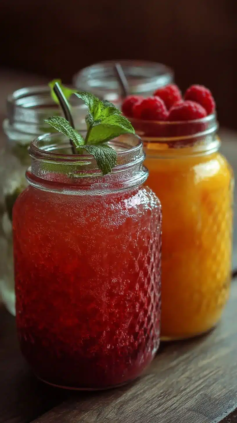 Vibrant sweet fruit drinks made with fresh ingredients