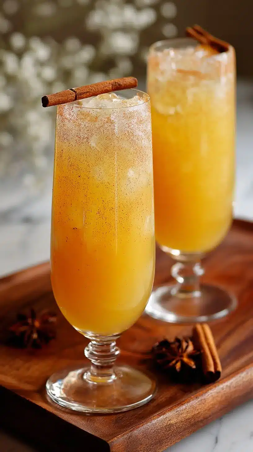 Delicious Apple Cider Mocktail garnished with spices and fruit
