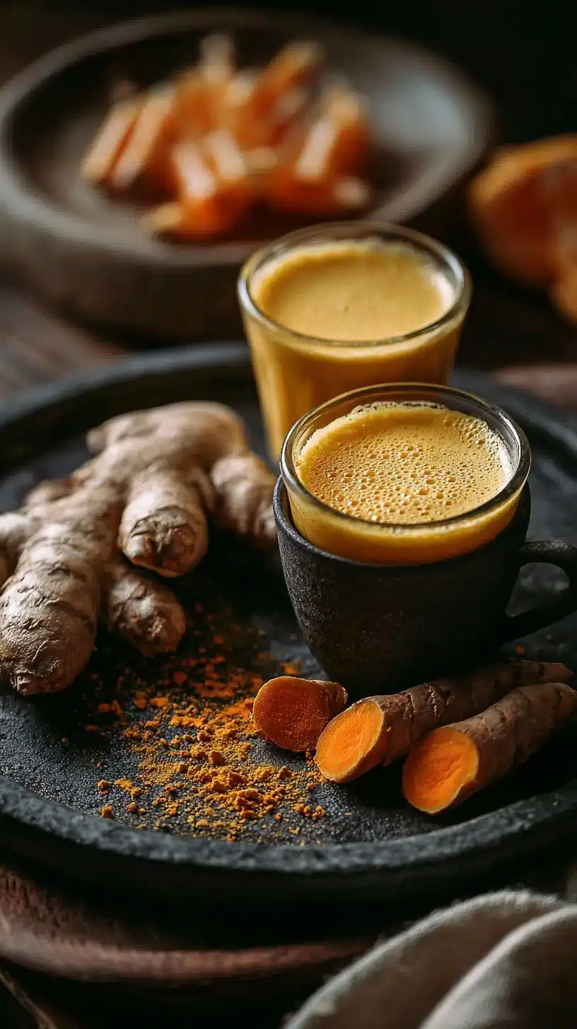 Ginger and Turmeric wellness shots for health and vitality
