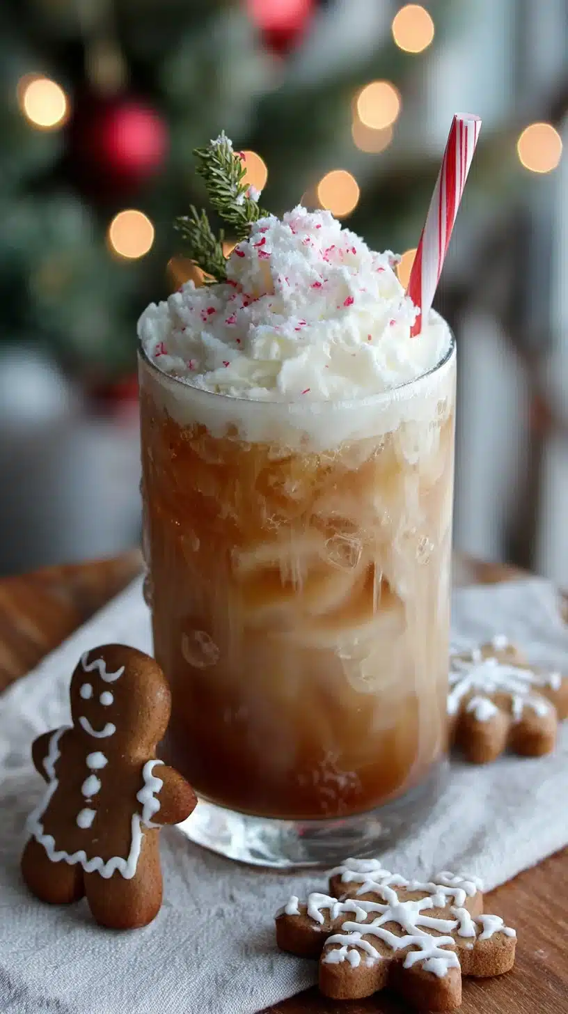 Gingerbread Cream Soda Mocktail served in a festive glass