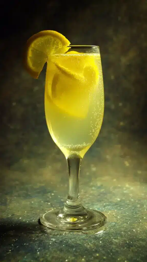 Refreshing limoncello mocktail with lemon slices and mint garnish