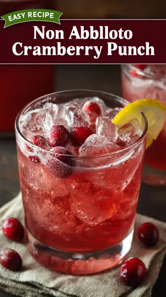Refreshing non-alcoholic cranberry punch in a festive glass