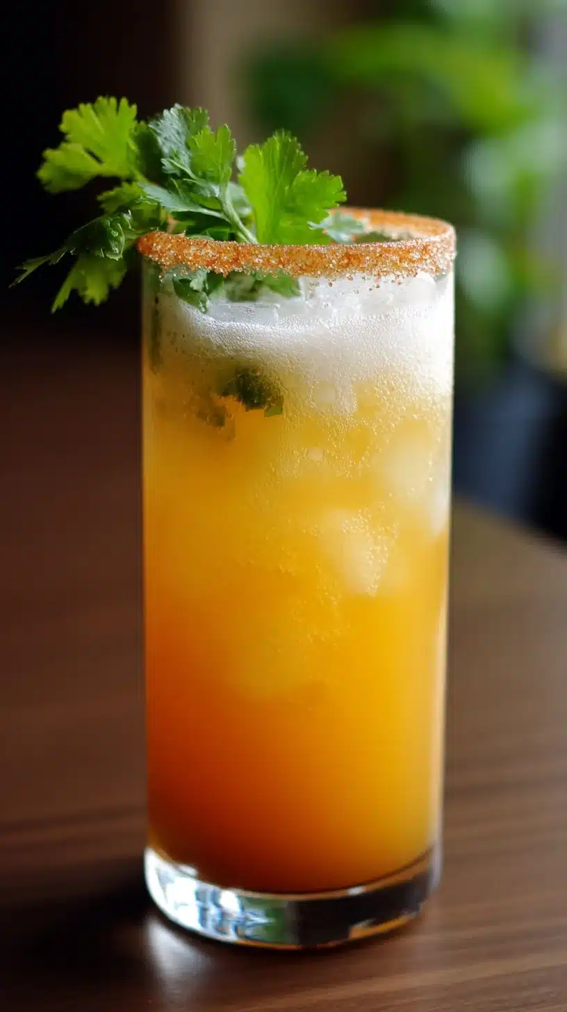 Delicious Salted Maple Citrus Mocktail in a glass with citrus slices