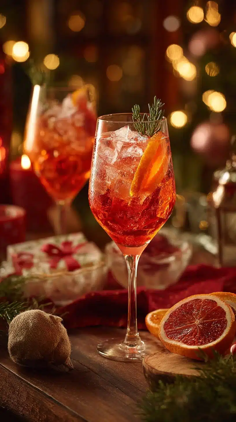Festive Santa Spritz cocktail ready for holiday celebration