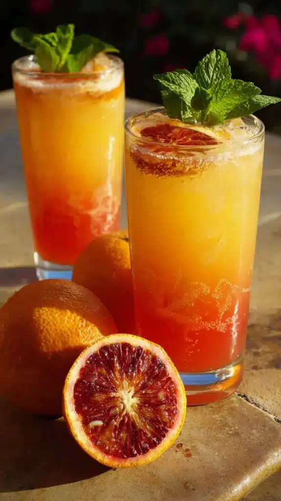 Sweet and tart citrus mocktail garnished with fresh fruit slices