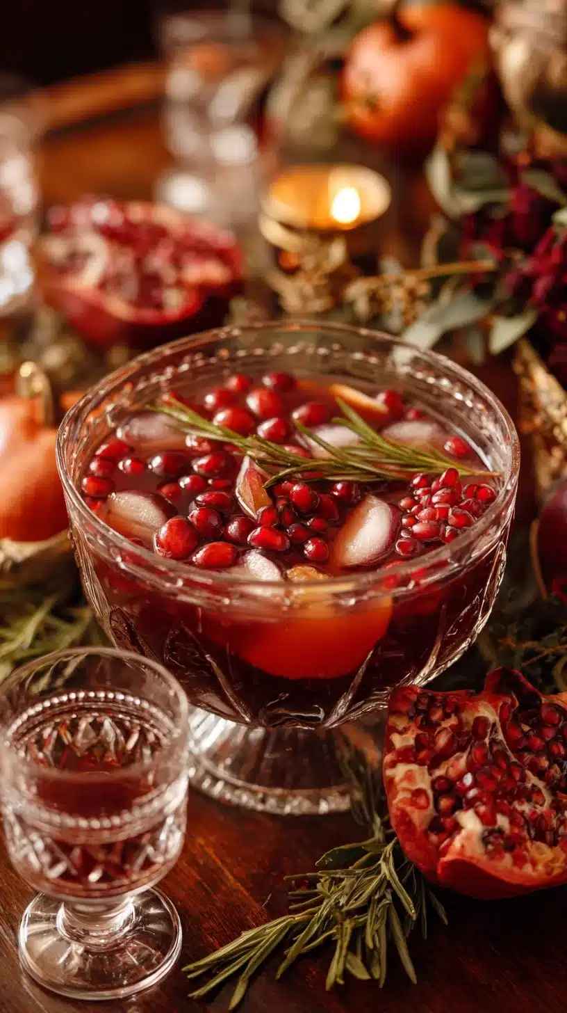 Festive Thanksgiving Punch served in a glass with autumn decorations.