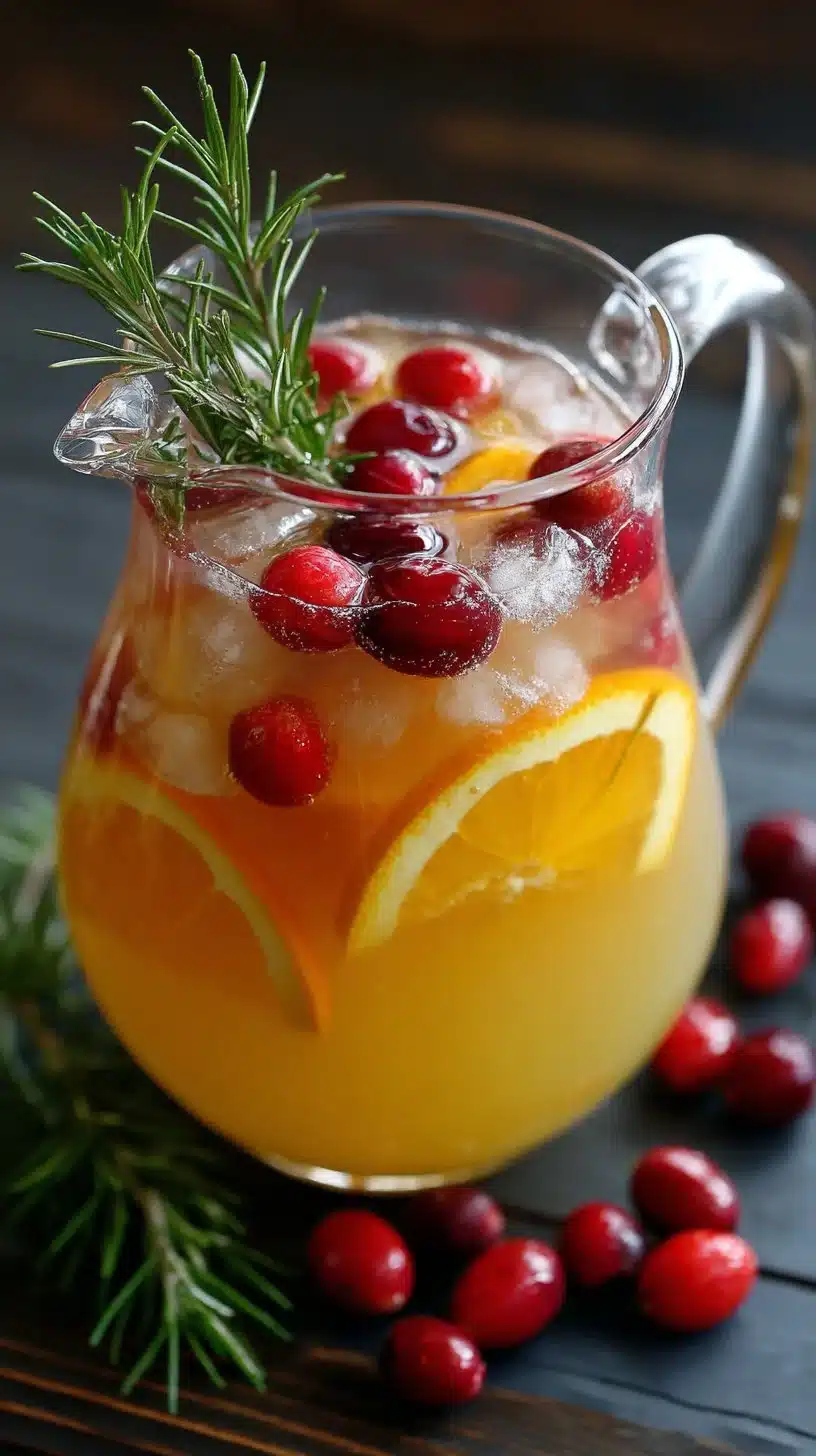 A vibrant glass of Winter Citrus Punch Mocktail with colorful citrus slices.