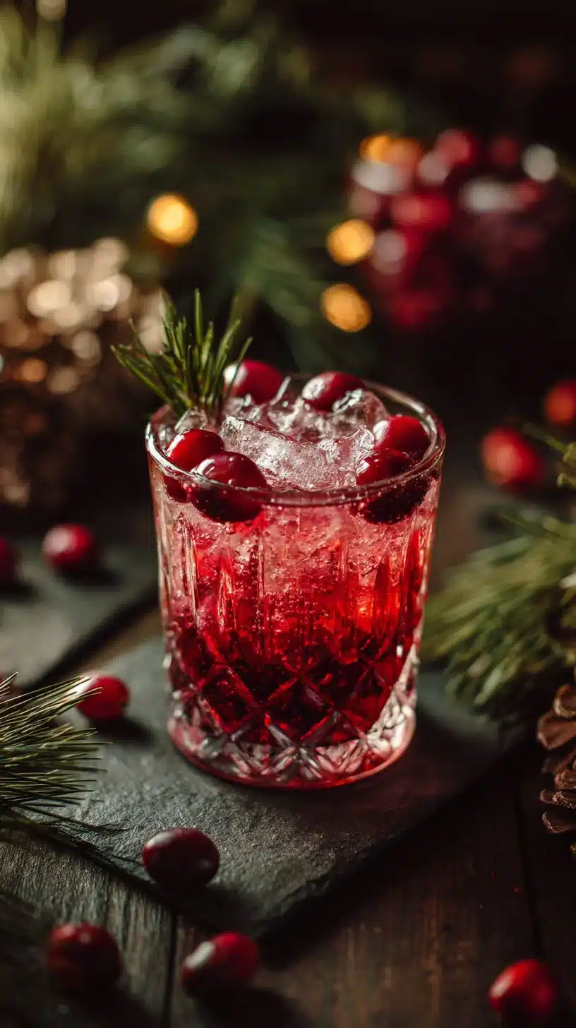 Colorful Winter Mocktail drinks garnished for festive celebrations.