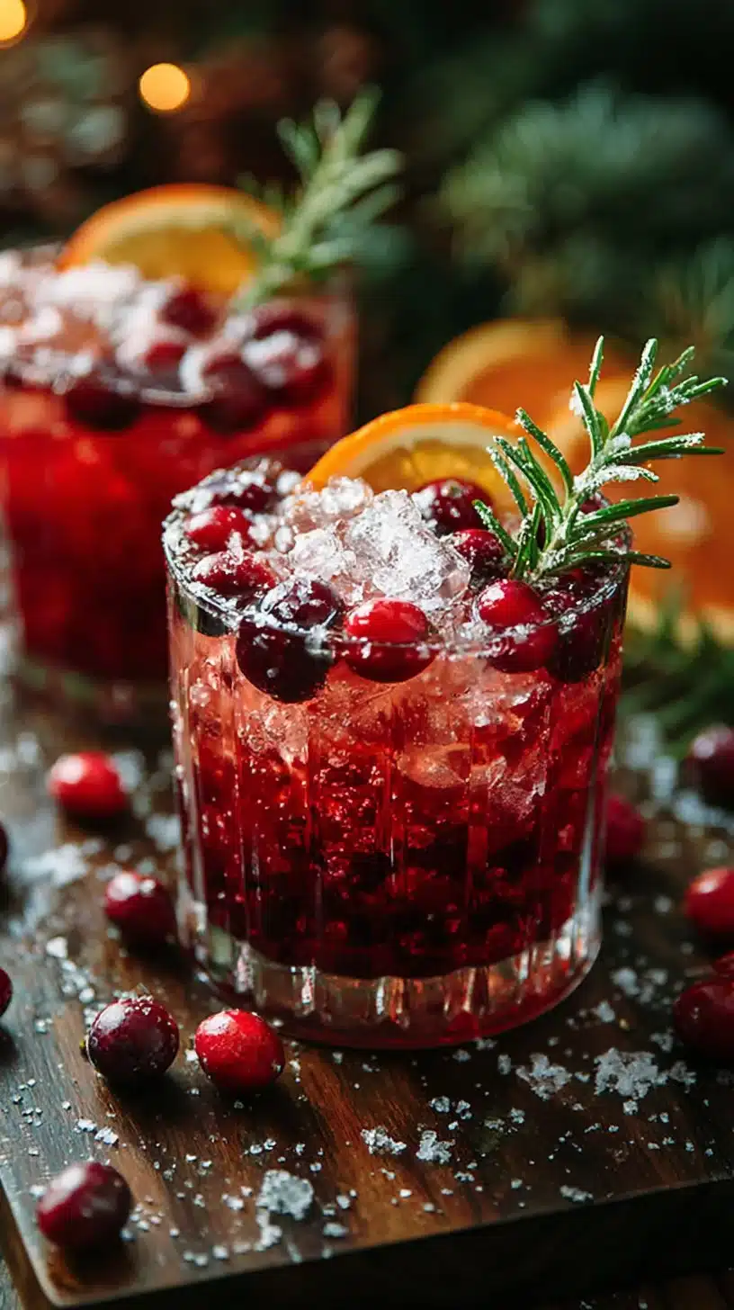 Winter Wonderland Mocktail with festive ingredients and garnishes for holiday celebrations